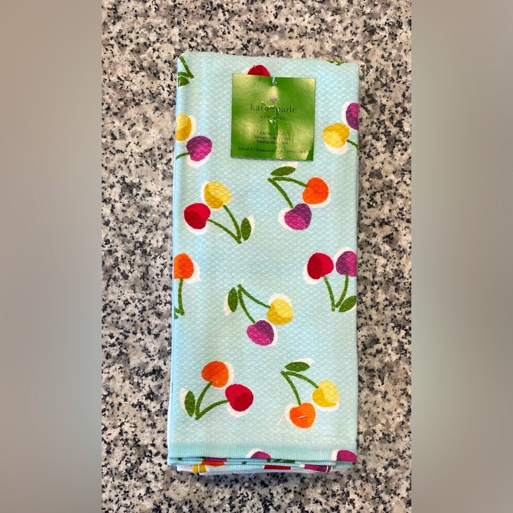Kate Spade New York Kitchen Towels Cherries Set of 3